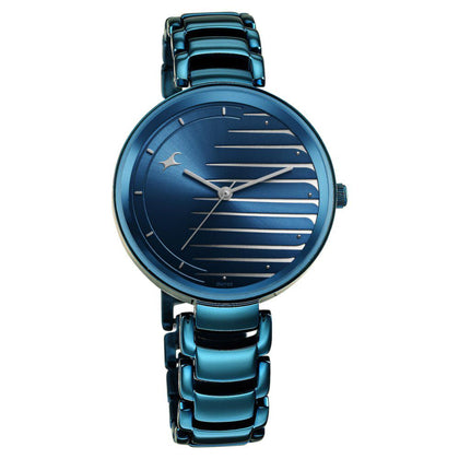 Fastrack Style Up Quartz Analog Blue Dial Metal Strap Watch for Girls