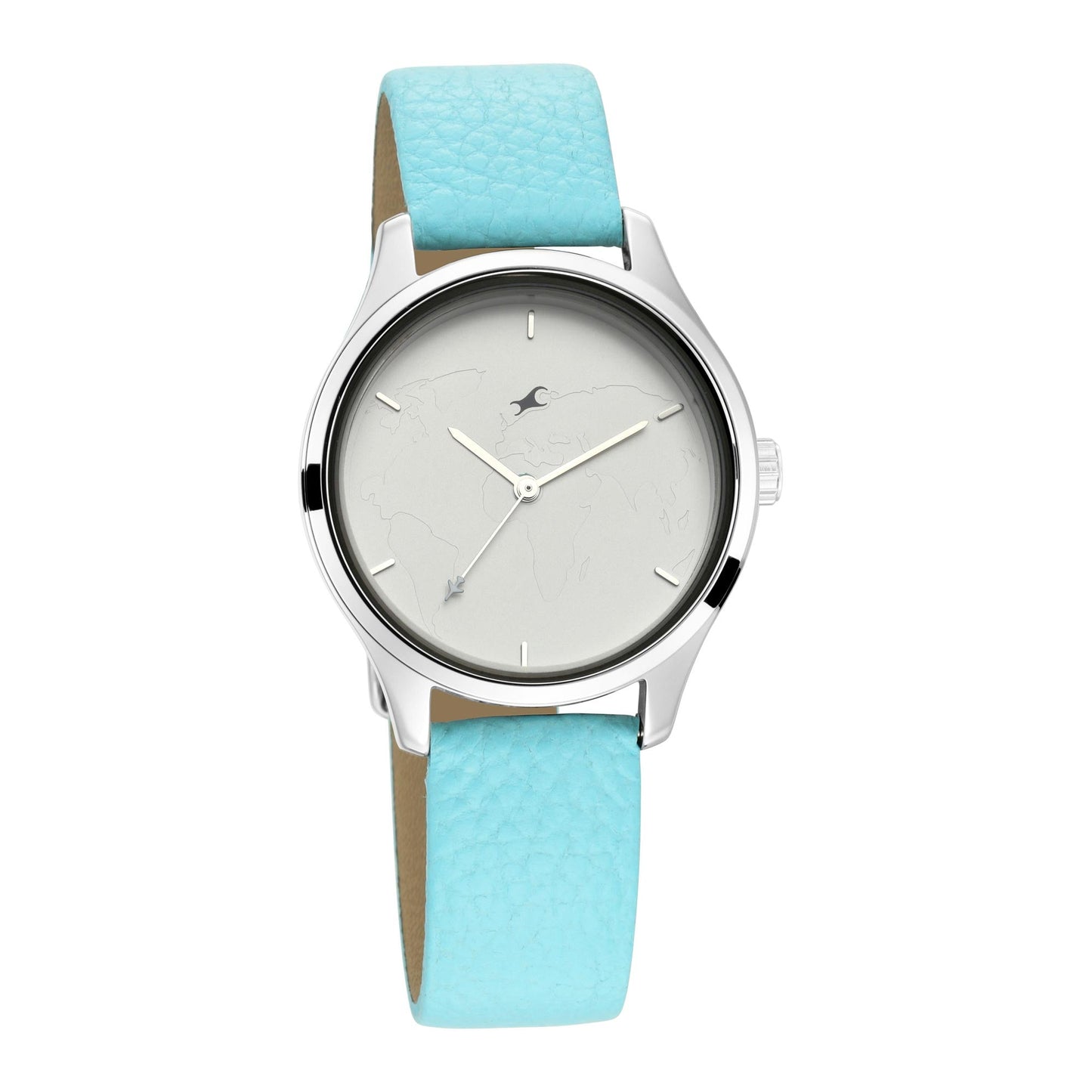 Fastrack Tripster Quartz Analog Silver Dial Leather Strap Watch for Girls