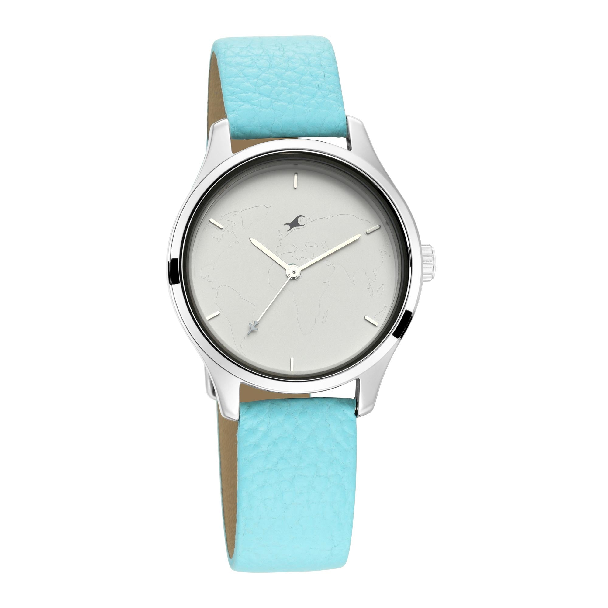 Fastrack Tripster Quartz Analog Silver Dial Leather Strap Watch for Girls