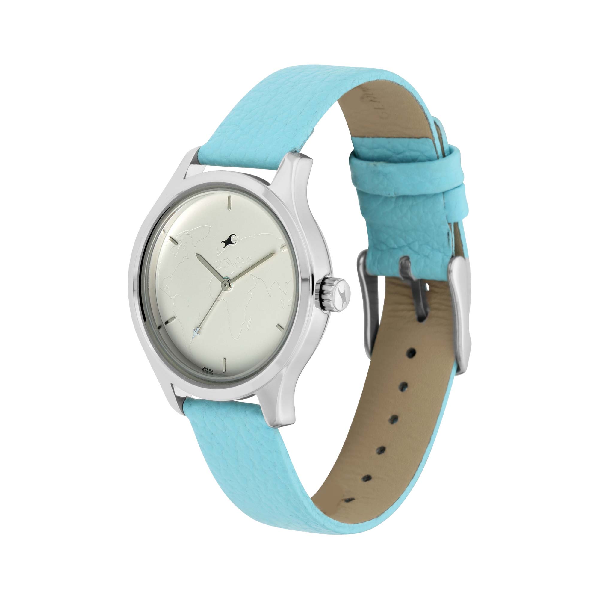 Fastrack Tripster Quartz Analog Silver Dial Leather Strap Watch for Girls