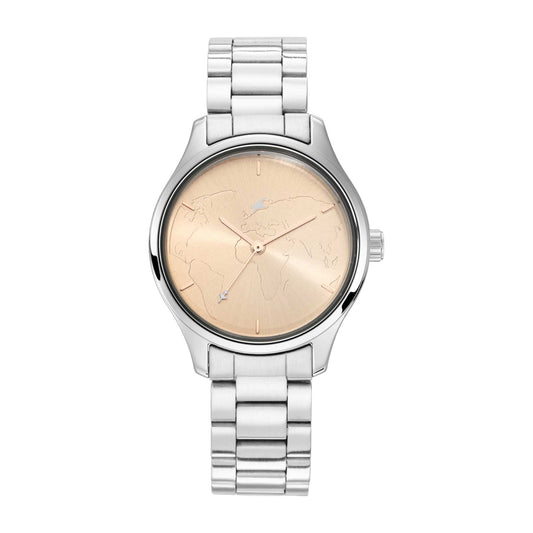 Fastrack Tripster Quartz Analog Rose Gold Dial Stainless Steel Strap Watch for Girls