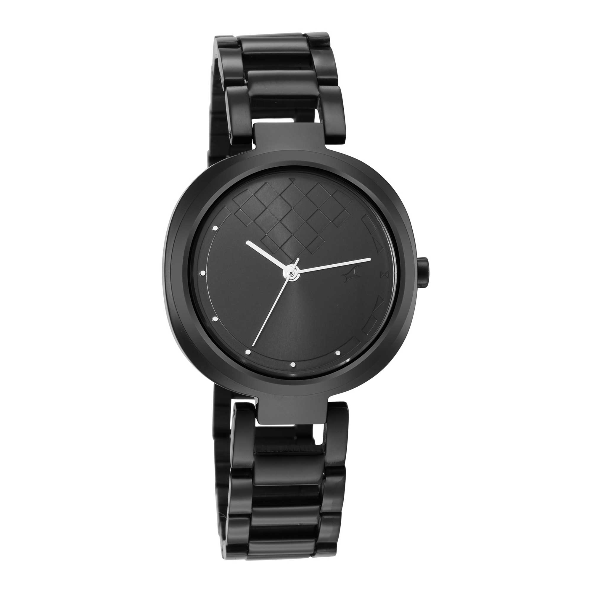 Fastrack Stunners Quartz Analog Black Dial Stainless Steel Strap Watch for Girls