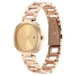Fastrack Stunners Quartz Alog Golden Dial Stainless Steel Strap Watch for Girls