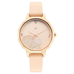 Fastrack Uptown Retreat Quartz Analog Rose Gold Dial Leather Strap Watch for Girls