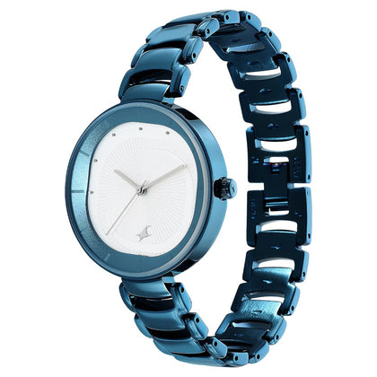 Fastrack Style Up Quartz Analog Silver Dial Metal Strap Watch for Girls
