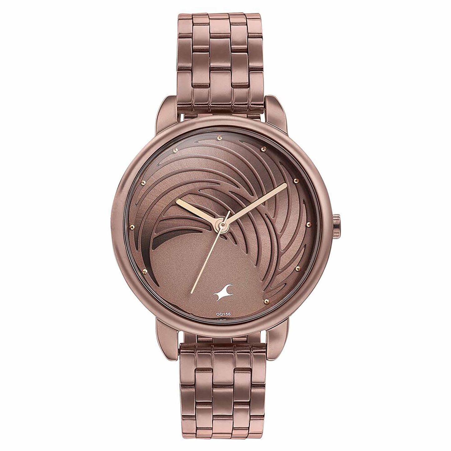 Fastrack Stunners Quartz Analog Brown Dial Stainless Steel Strap Watch for Girls