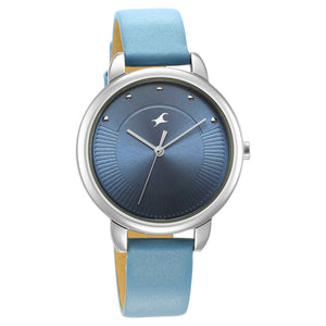 Fastrack Stunners Quartz Analog Blue Dial Leather Strap Watch for Girls