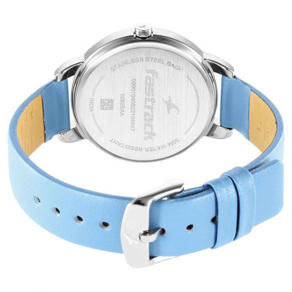 Fastrack Stunners Quartz Analog Blue Dial Leather Strap Watch for Girls