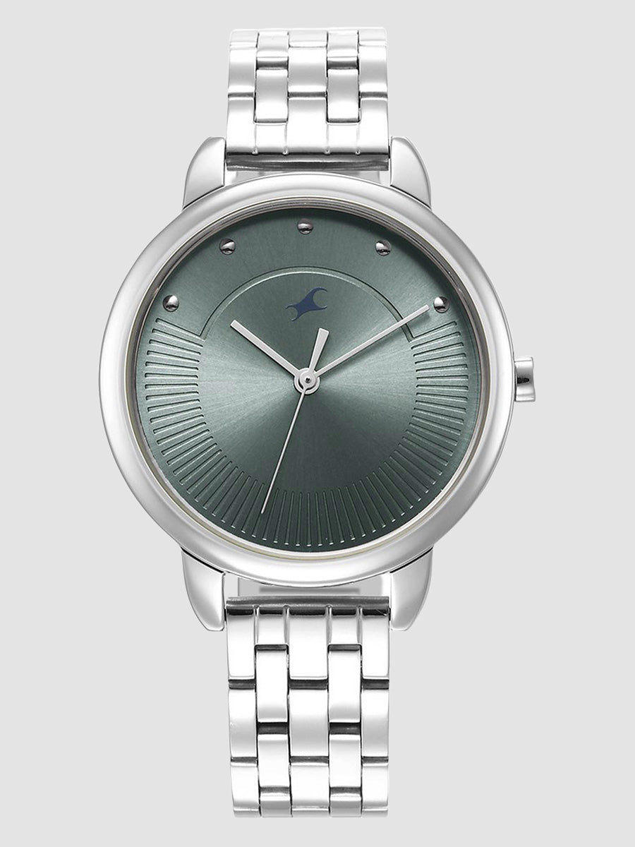 Fastrack Stunners Quartz Analog Blue Dial Metal Strap Watch for Girls 6282SM02