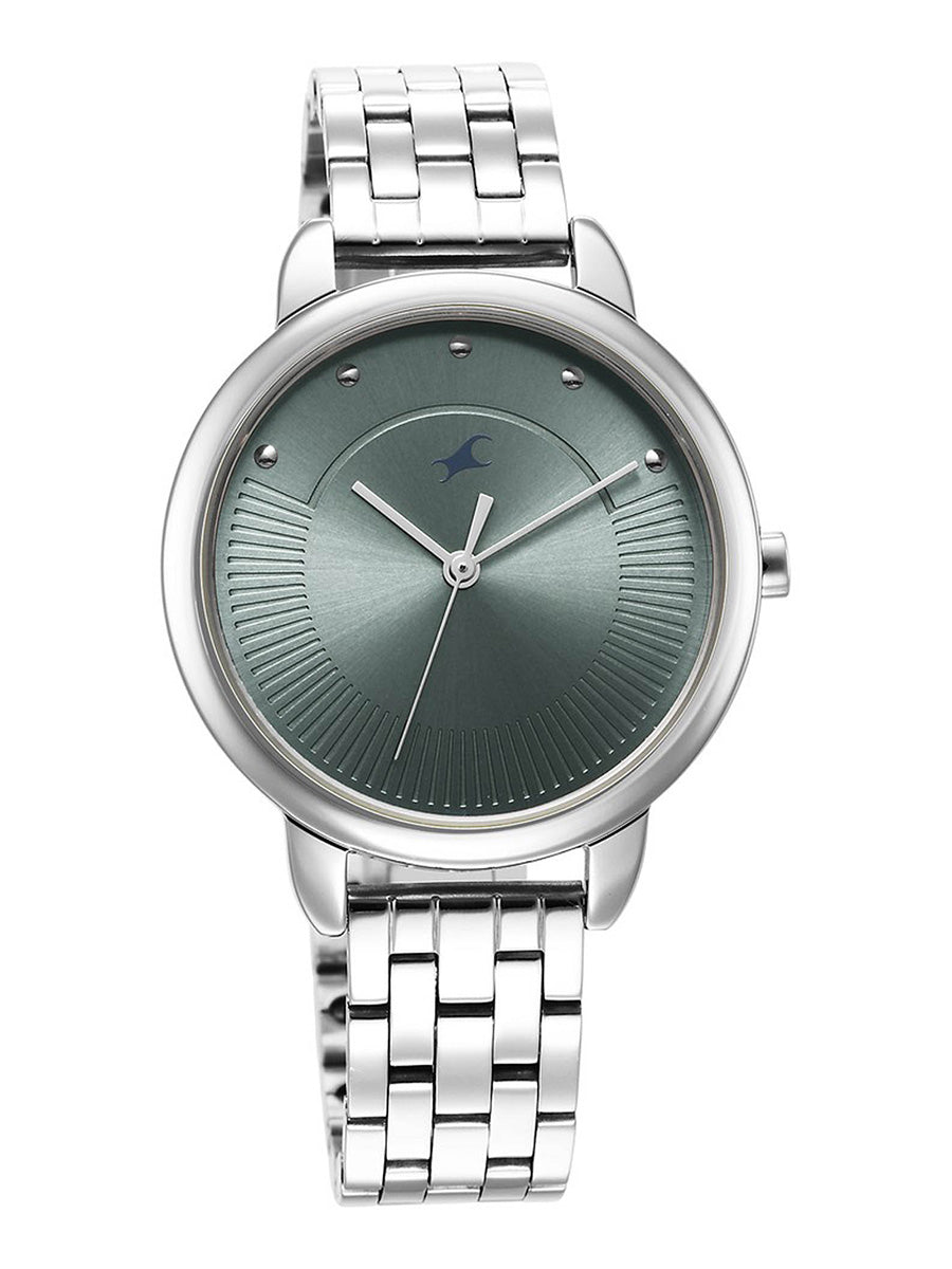 Fastrack Stunners Quartz Analog Blue Dial Metal Strap Watch for Girls 6282SM02