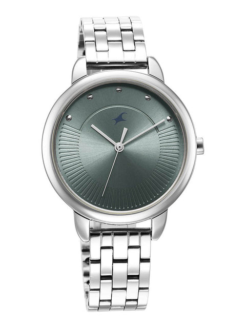 Fastrack Stunners Quartz Analog Blue Dial Metal Strap Watch for Girls 6282SM02