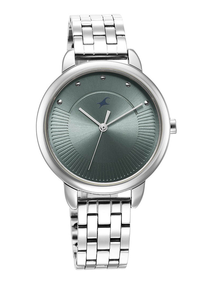 Fastrack Stunners Quartz Analog Blue Dial Metal Strap Watch for Girls 6282SM02