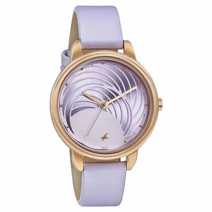Fastrack Stunners Quartz Multifunction Purple Dial Leather Strap Watch for Girls