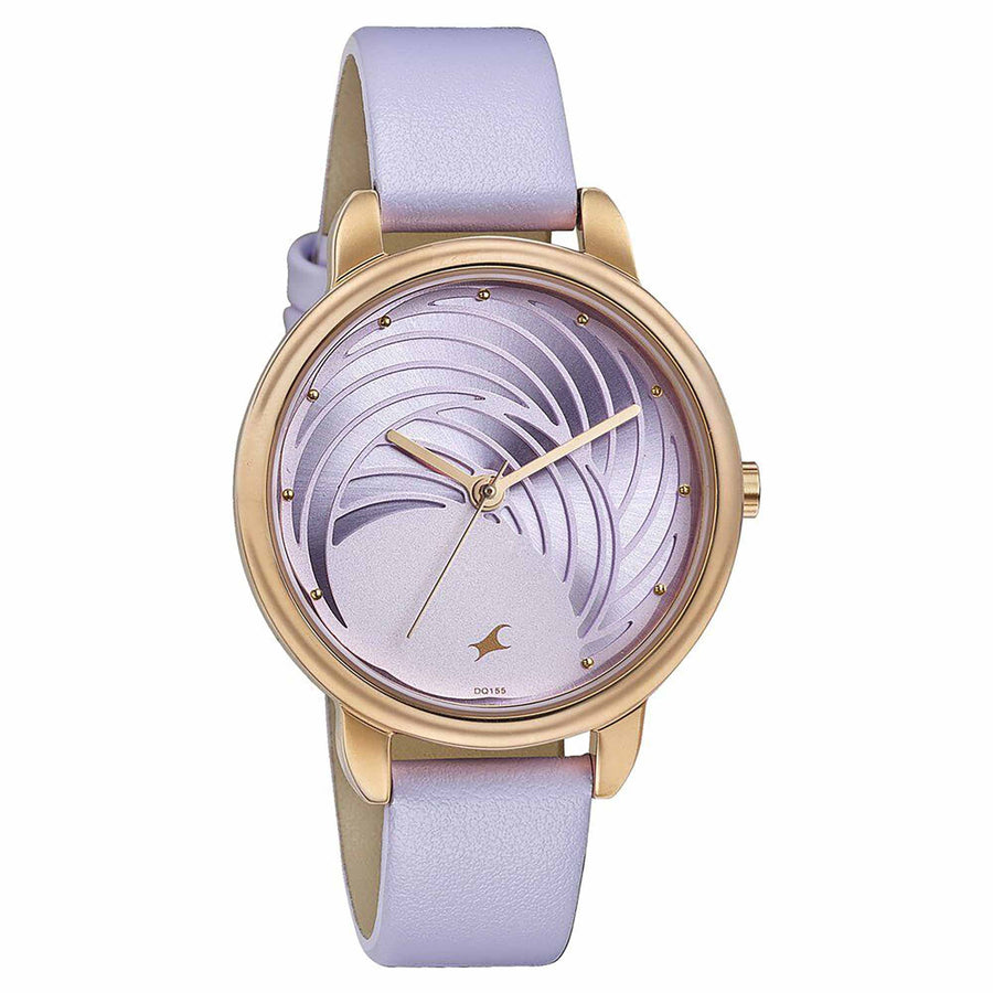 Fastrack Stunners Quartz Multifunction Purple Dial Leather Strap Watch for Girls