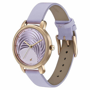 Fastrack Stunners Quartz Multifunction Purple Dial Leather Strap Watch for Girls