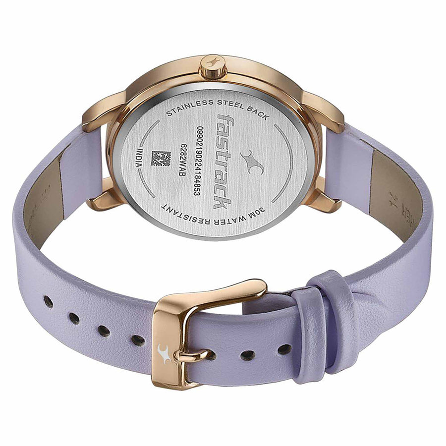 Fastrack Stunners Quartz Multifunction Purple Dial Leather Strap Watch for Girls