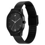 Fastrack Snob X Black Dial Stainless Steel Strap Watch for Girls