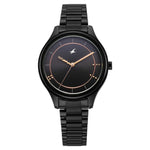 Fastrack Stunners Quartz Analog Black Dial Black Metal Strap Watch For Girls