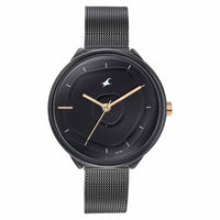 Fastrack Stunners Quartz Analog Black Dial Stainless Steel Strap Watch for Girls