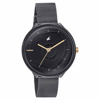 Fastrack Stunners Quartz Analog Black Dial Stainless Steel Strap Watch for Girls