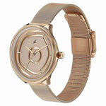 Fastrack Stunners Quartz Multifunction Rose Gold Dial Stainless Steel Strap Watch for Girls