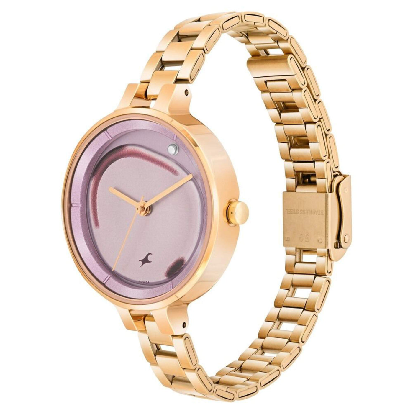 Fastrack MetaWe Quartz Analog Pink Dial Stainless Steel Strap Watch For Girls