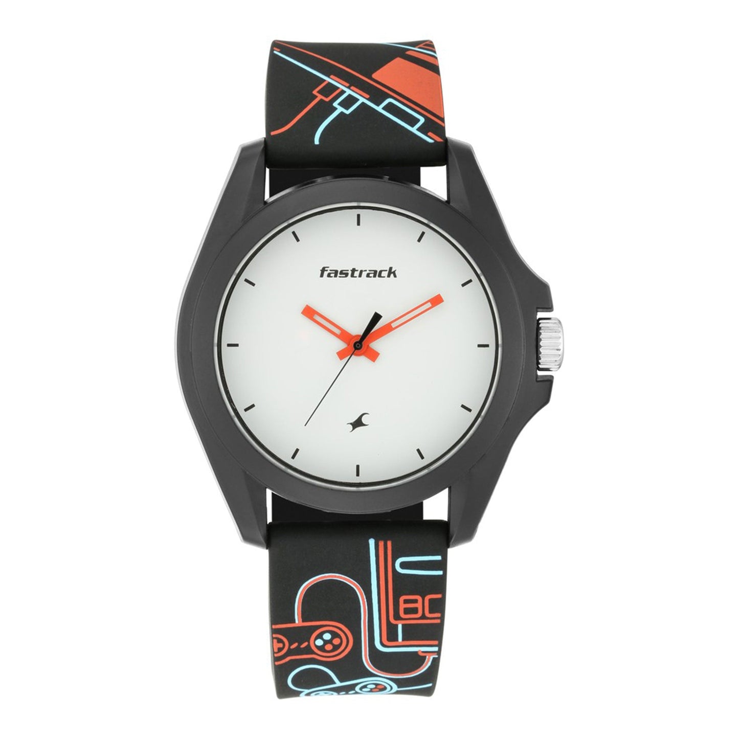 Fastrack Arcade Quartz Analog White Dial Silicone Strap Unisex Watch