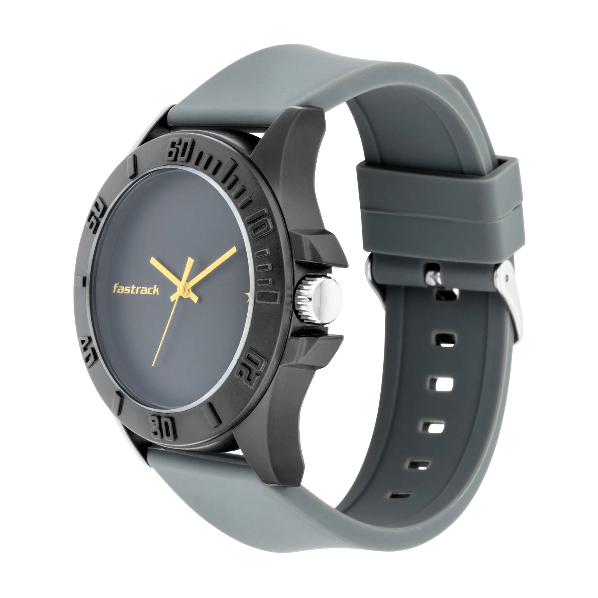 Fastrack Fastfit Quartz Analog Grey Dial Silicone Strap Unisex Watch