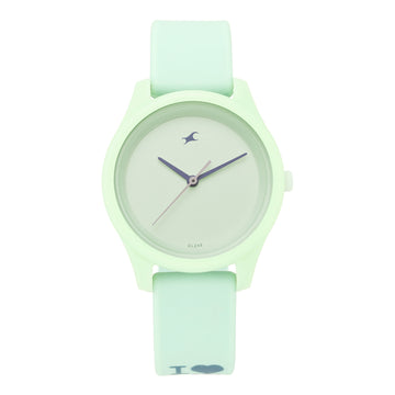 Fastrack Green Dial Silicone Strap Analog Watch for Women