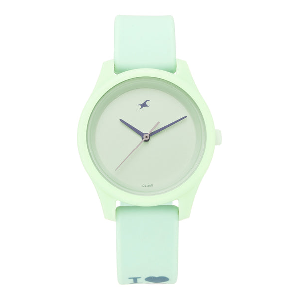 Fastrack Green Dial Silicone Strap Analog Watch for Women