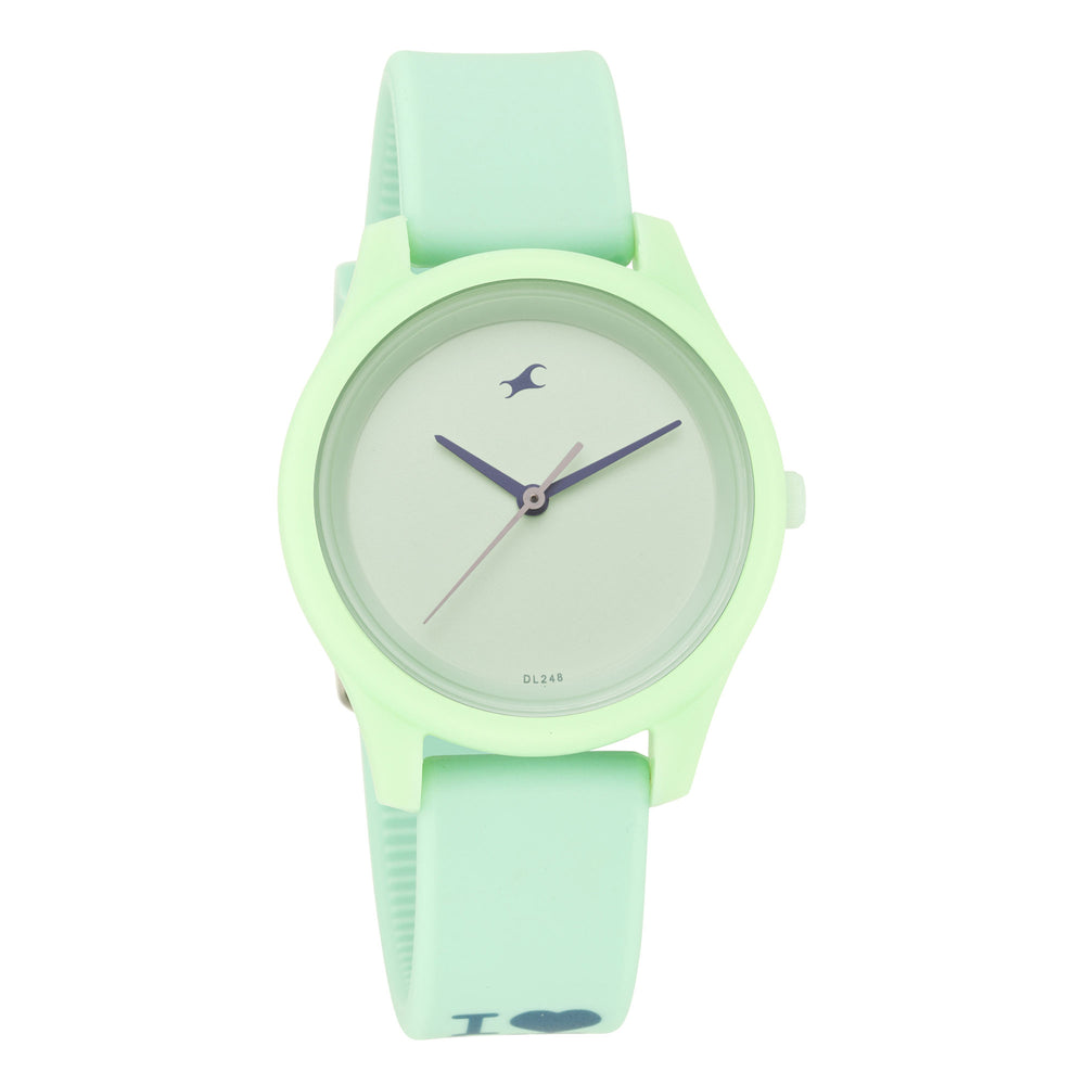 Fastrack Green Dial Silicone Strap Analog Watch for Women