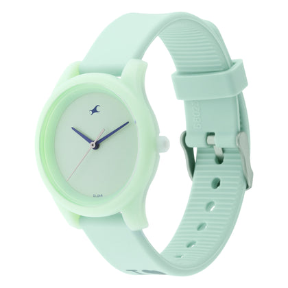 Fastrack Green Dial Silicone Strap Analog Watch for Women