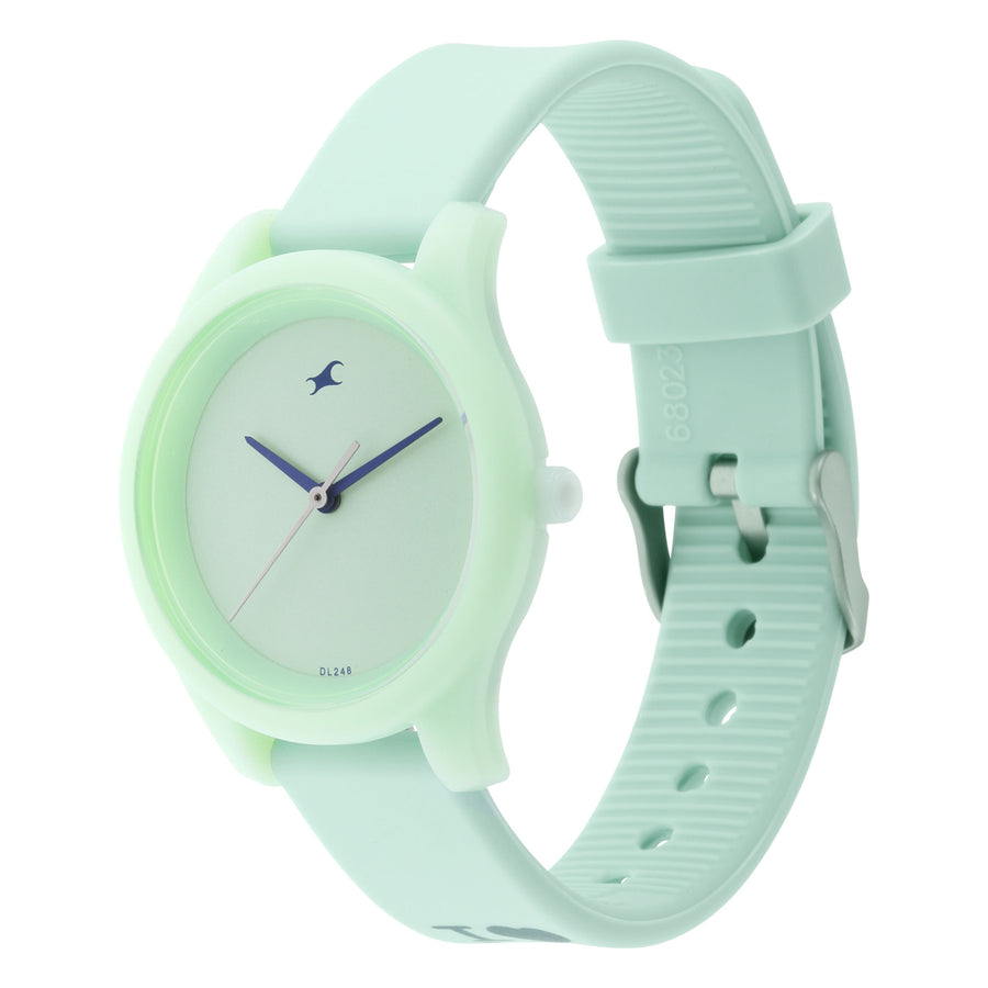 Fastrack Green Dial Silicone Strap Analog Watch for Women