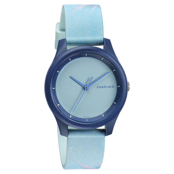 Fastrack Blue Dial Silicone Strap Analog Watch for Women