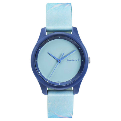 Fastrack Blue Dial Silicone Strap Analog Watch for Women