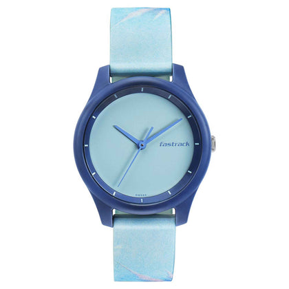 Fastrack Blue Dial Silicone Strap Analog Watch for Women