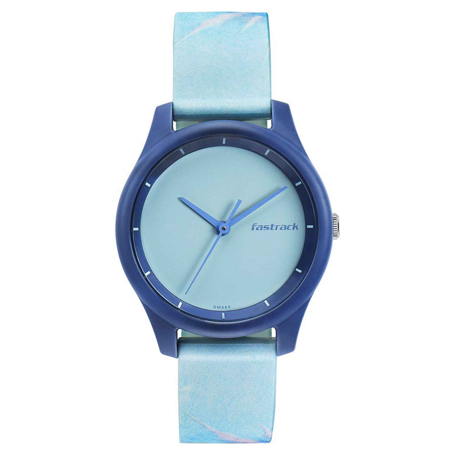 Fastrack Blue Dial Silicone Strap Analog Watch for Women