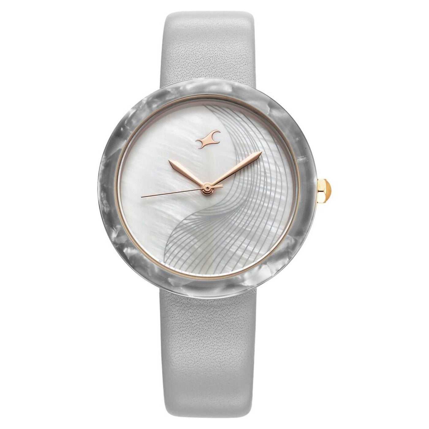 Fastrack Younique Quartz Analog Mother Of Pearl Dial LeatherStrap Watch For Girls