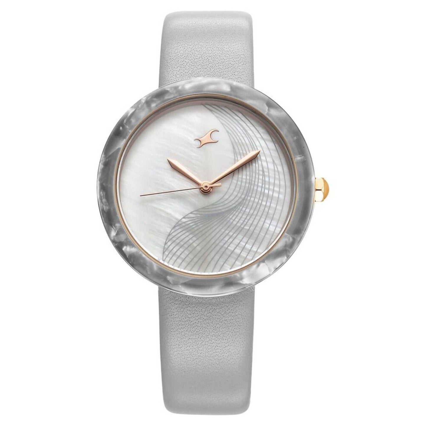 Fastrack Younique Quartz Analog Mother Of Pearl Dial LeatherStrap Watch For Girls