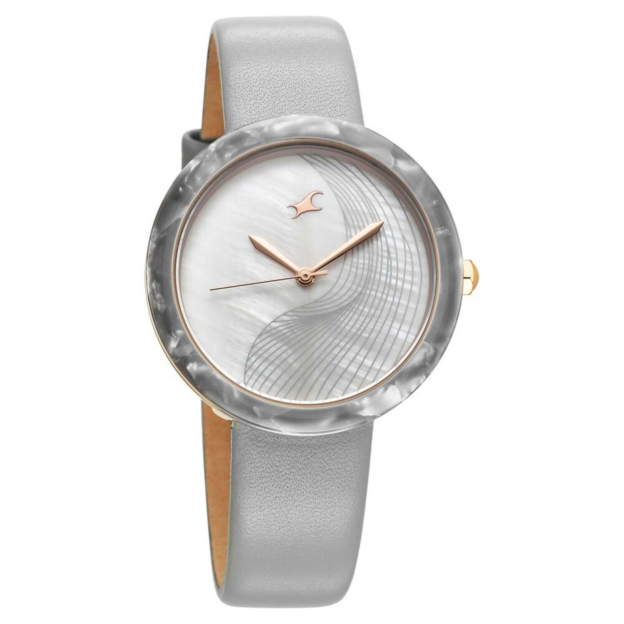 Fastrack Younique Quartz Analog Mother Of Pearl Dial LeatherStrap Watch For Girls