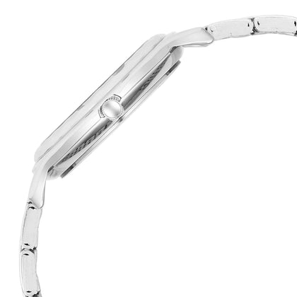 Fastrack Stunners Mother of Pearl Dial Silver Metal Strap Analog Watch for Women