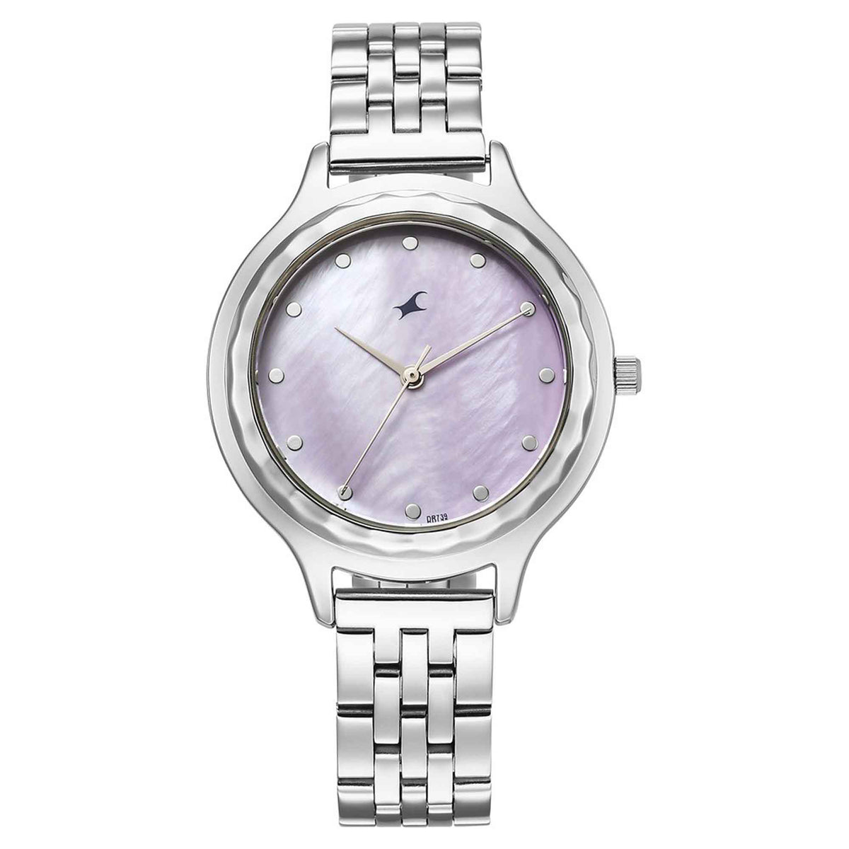 Fastrack Stunners Mother of Pearl Dial Silver Metal Strap Analog Watch for Women