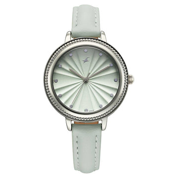 Fastrack Stunners Green Dial Leather Strap Analog Watch for Women