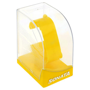 Sonata Quartz Analog with Day and Date Black Dial Stainless Steel Strap Watch for Men