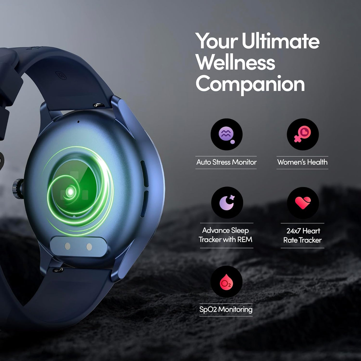 Fastrack Jupiter Flex Smart Watch, 1.38" UltraVu Display, Bluetooth Calling, Health Suite with SpO2, Heart Rate, Sleep Tracking, 100+ Watch Faces, (Blue) 38165PP02