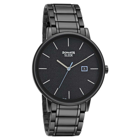 Sleek Black Dial Alog Watch