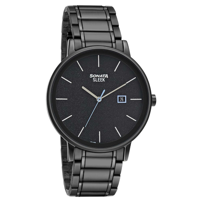 Sleek Black Dial Alog Watch