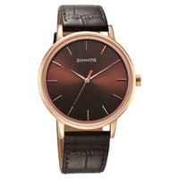 Sonata Utsav Quartz Analog Brown Dial Watch for Men