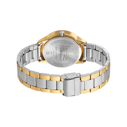 Sonata Quartz Analog with Day and Date Silver Dial Stainless Steel Strap Watch for Men