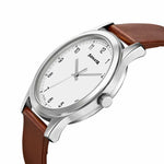 Sonata Quartz Analog White Dial Leather Strap Watch for Men